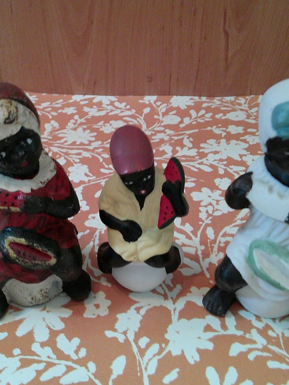 3- Black Americana kids on chamber pots figurines
